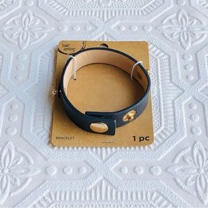 Charmalong Black Cuff Slider Bracelet